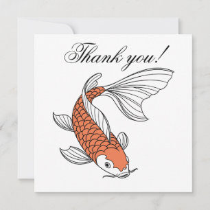Stilvolles Goldfisch-Motiv Personalisiert Dankeskarte