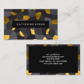 Stilvolles goldgraues und schwarzes Mosaik Visitenkarte (Vorne/Hinten)