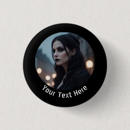 Stilvolles Gotisches Black Emo Personalisiertes Fo Button