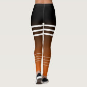 Stilvolles Gradientenschwarz-orange mit Monogramm  Leggings (Rückseite)