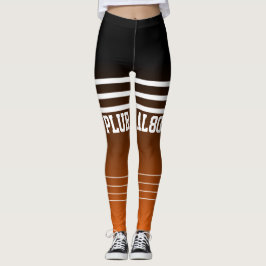 Stilvolles Gradientenschwarz-orange mit Monogramm  Leggings