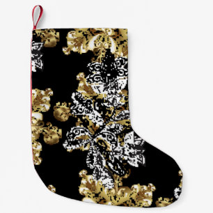 Stilvolles grafisches Muster. Nahtloser Hintergrun Kleiner Weihnachtsstrumpf