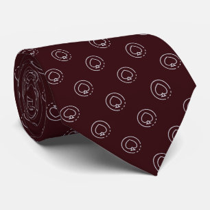 Stilvolles Grau auf Burgundy Spade Coin Krawatte
