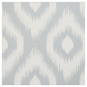 Stilvolles Grau & Elfenbein Diamant Ikat Ethnische Stoff