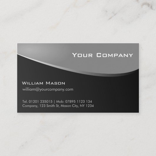 Stilvolles Grau, Firmenkarte Visitenkarte (Vorderseite)
