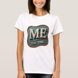 Stilvolles Grau ME EST 1986 Grafikdesign T-Shirt