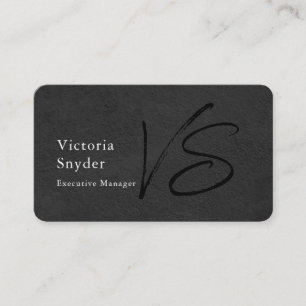 Stilvolles Grau-Schwarz-Monogramm Professionell Visitenkarte