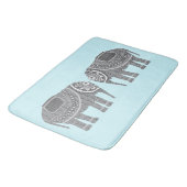 Stilvolles, grau-Verziertes Elefantendesign, moder Badematte (Schrägansicht)