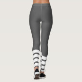 Stilvolles, grau-weißes Training Leggings (Rückseite)