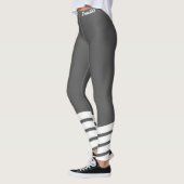 Stilvolles, grau-weißes Training Leggings (Links)