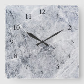 Stilvolles graues Felsenmuster des modernen Quadratische Wanduhr (Vorderseite)