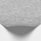 Stilvolles graues Paisley-Muster Geschenkpapier (Ecke)