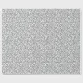 Stilvolles graues Paisley-Muster Geschenkpapier (Flach)