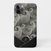 Stilvolles Graupaisley-Muster mit Monogramm Case-Mate iPhone Hülle (Rückseite)