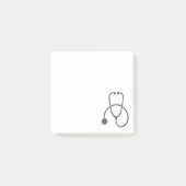 Stilvolles Gray Stethoscope auf Pastel Blue Post-it Klebezettel (Vorderseite)