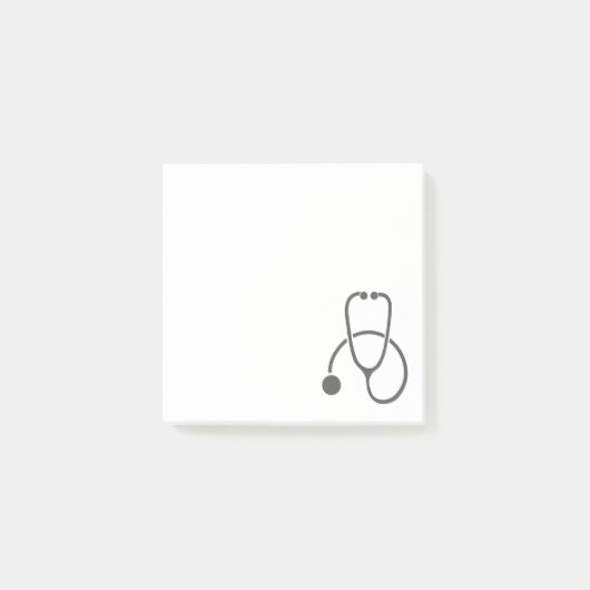 Stilvolles Gray Stethoscope auf Pastel Blue Post-it Klebezettel (Vorderseite)