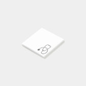 Stilvolles Gray Stethoscope auf Pastel Blue Post-it Klebezettel (angewinkelt)