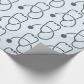 Stilvolles Gray Stethoscope Pattern Geschenkpapier (Ecke)