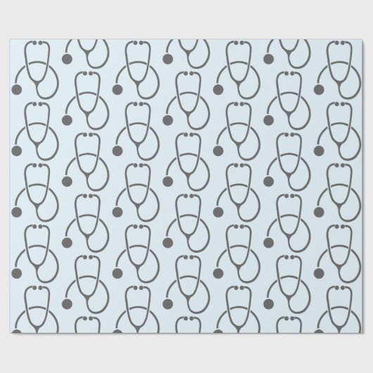 Stilvolles Gray Stethoscope Pattern Geschenkpapier (Flach)