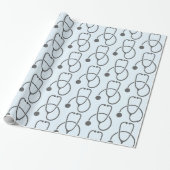 Stilvolles Gray Stethoscope Pattern Geschenkpapier (Ungerollt)