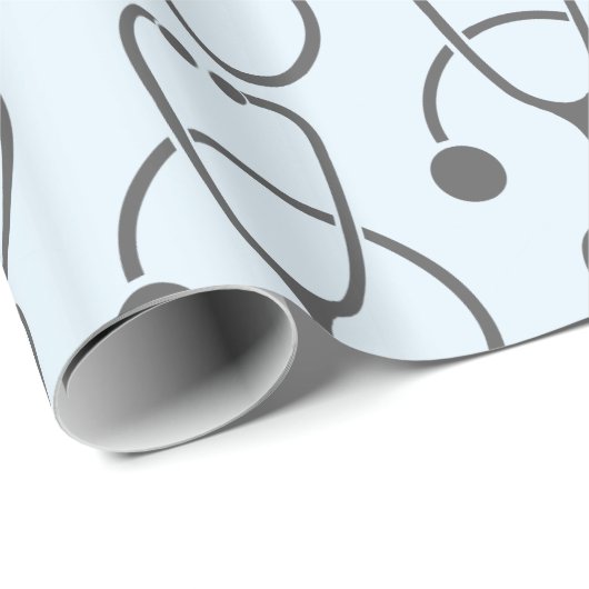 Stilvolles Gray Stethoscope Pattern Geschenkpapier (Rolleneckpunkt)