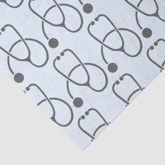 Stilvolles Gray Stethoscope Pattern Seidenpapier (Detail)