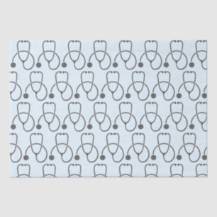 Stilvolles Gray Stethoscope Pattern Seidenpapier