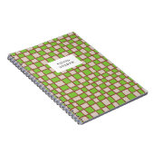 Stilvolles Green Brown Checkerboard-Muster-Noteboo Notizblock (Rechte Seite)