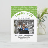 Stilvolles Green Graduate Foto Danke Karte (Stehend Vorderseite)