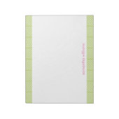 Stilvolles Green Herringbone-Muster Notizblock (Rotiert)