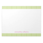 Stilvolles Green Herringbone-Muster Notizblock (Vorderseite)