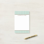 Stilvolles Green Herringbone-Muster Post-it Klebezettel (Auf Schreibtisch)