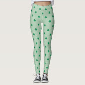 Stilvolles Green Kleeblatt Pattern St Patrick's Da Leggings (Vorderseite)