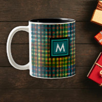 Stilvolles Green Tartan Scottish Pattern Monogram