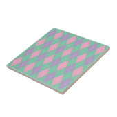 Stilvolles Grün Orange Pink Argyle-Muster Fliese (Seite)