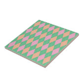 Stilvolles grün orange rosa Argyle-Muster Fliese (Seite)