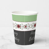 Stilvolles Grün Schwarz und Weiß Pappbecher (Rechts)