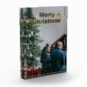 Stilvolles Grün Weihnachtsbaum Familien-Foto Fotoblock (Links)