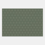 Stilvolles grünes Beige Happy Holidays Wrapping Pa Geschenkpapier Set (Vorderseite 3)