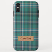 Stilvolles grünes Gewebekariertes Tartan-Muster Case-Mate iPhone Hülle (Rückseite)