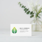 Stilvolles grünes Leaf-Logo | Landschaft Visitenkarte (Stehend Vorderseite)