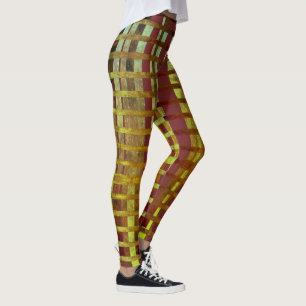 Stilvolles grünes u. lila Ombre kariertes Muster Leggings