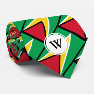 Stilvolles GUYANA FLAG Scripting Monogram Krawatte