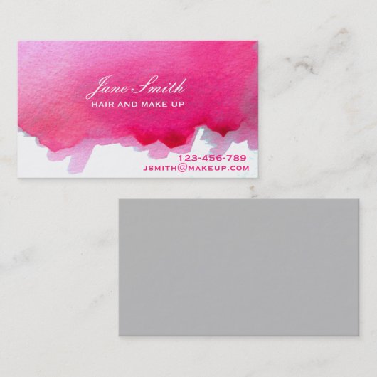 Stilvolles Haar und hellrosa Visitenkarte (Vorne/Hinten)
