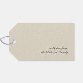 Stilvolles Hahnentrittmuster Black Off White Elega Geschenkanhänger (Rückseite Horizontal)