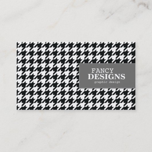 Stilvolles Hahnentrittmuster Visitenkarte (Vorderseite)