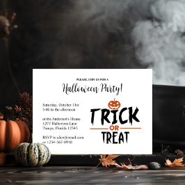Stilvolles Halloween-Party "Trick or Treat" Einladung