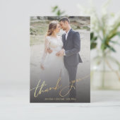 stilvolles, handgeschriebenes Foto Dankeskarte (Stehend Vorderseite)
