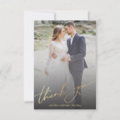 stilvolles, handgeschriebenes Foto Dankeskarte (Vorderseite)