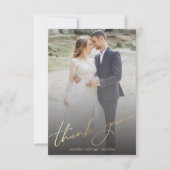 stilvolles, handgeschriebenes Foto Dankeskarte (Vorderseite)